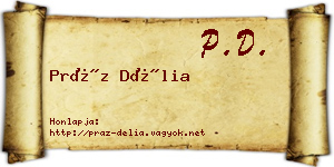 Práz Délia névjegykártya